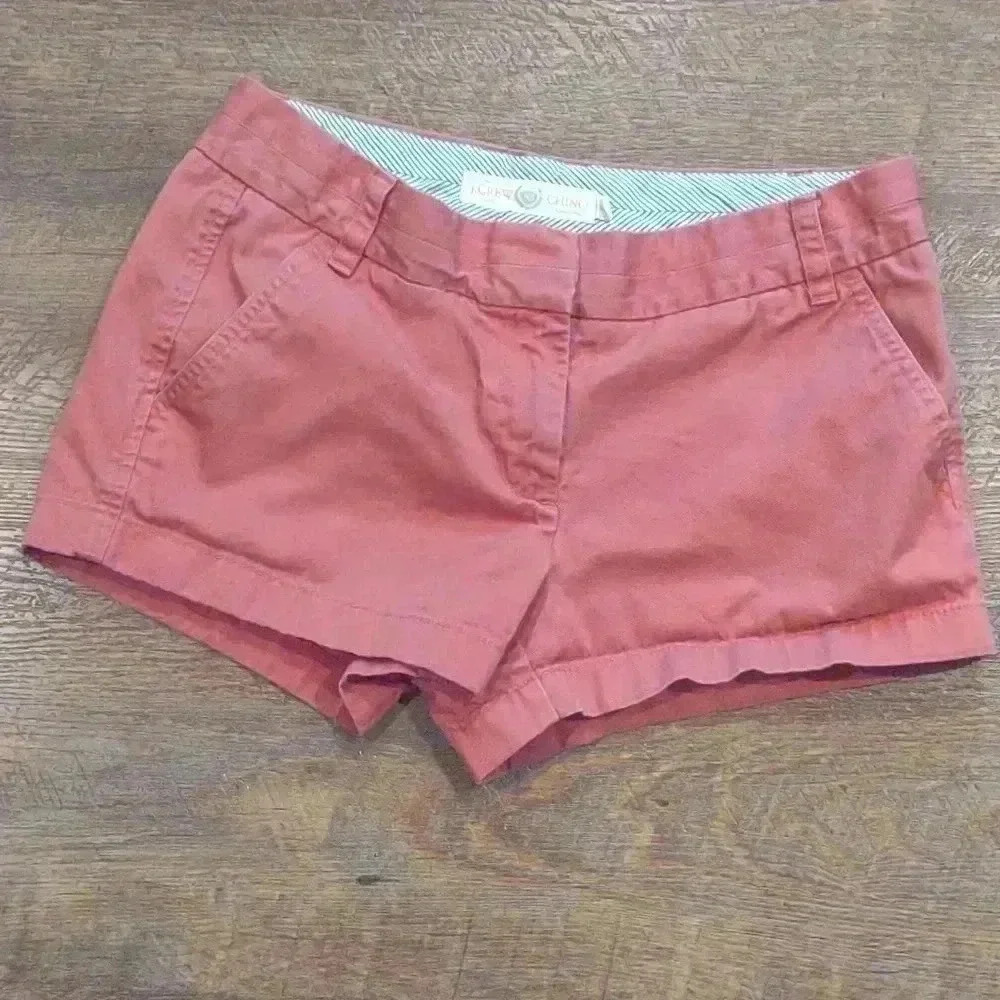 J Crew salmon Chino classic twill shorts women's size 6
